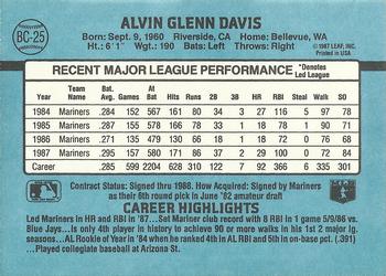 1988 Donruss - Bonus MVPs #BC-25 Alvin Davis Back